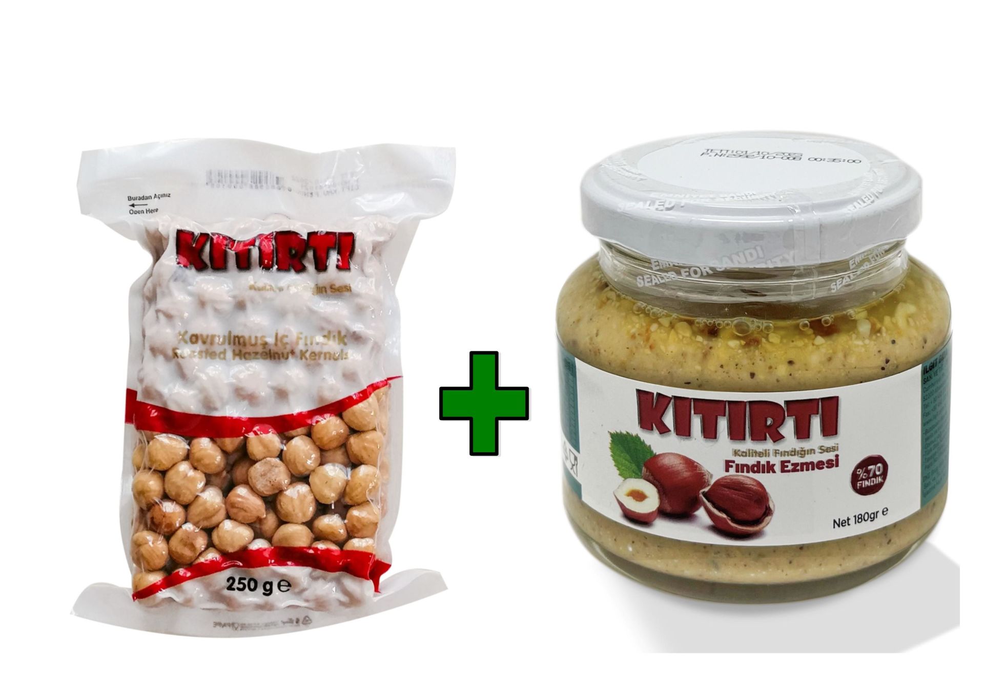KITIRTI 250 GR KAVRULMUŞ FINDIK 180 GR FINDIK EZMESİ HEDİYESİ