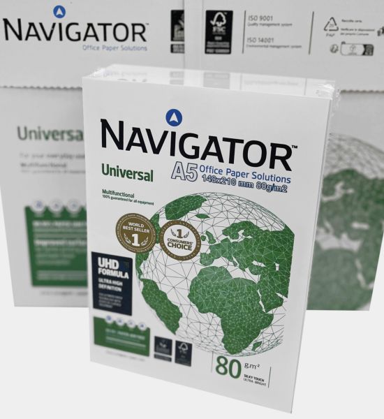 A5 (148x210mm) NAVİGATÖR YARIM BOY FOTOKOPİ KAĞIDI 500 Ad x 10 PAKET