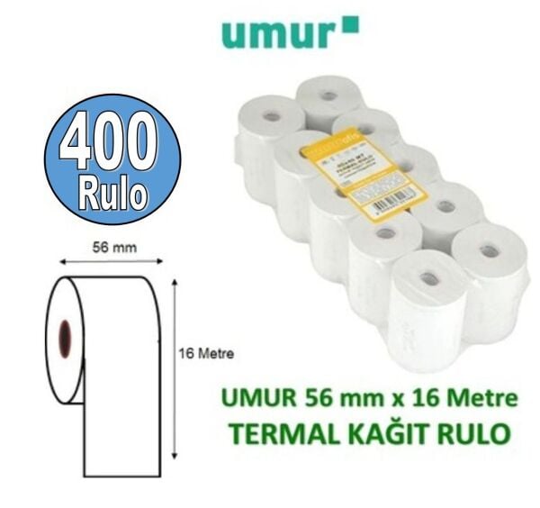 Umur Pos Rulosu 56 mm x 16 M 48 G 10'lu x 40 Paket, 400'lü Avantaj Paket
